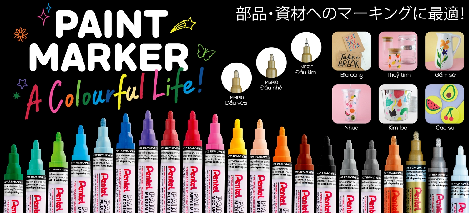 Bút Dạ Sơn Pentel Paint Marker: Giải Pháp Đánh Dấu Công Nghiệp Rõ Nét Và Bền Màu